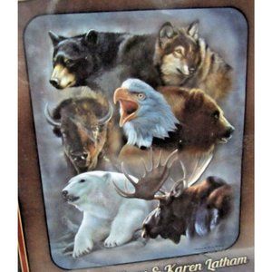 "ALASKA COLLAGE" Rebecca & Karen Latham Luxury Plush Blanket Queen